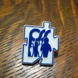 PSS Family Cutout People Vintage Lapel Pin